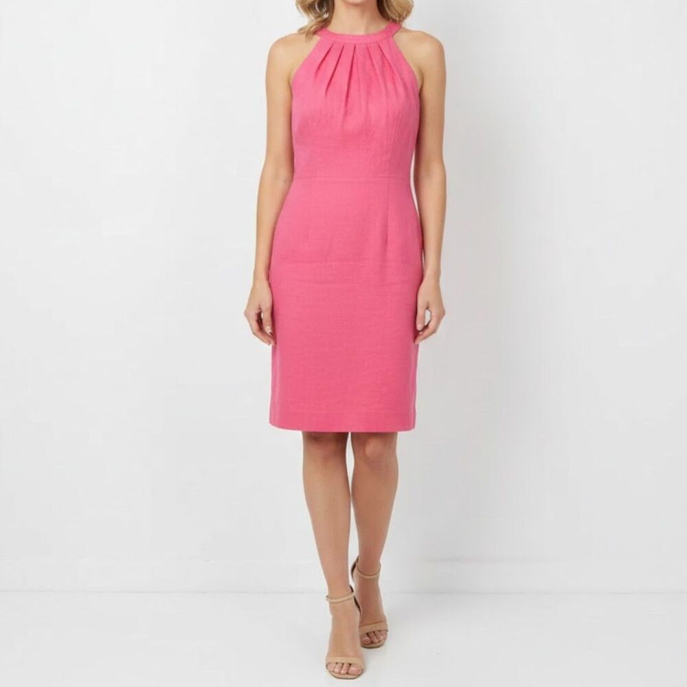 Vintage Ann Taylor Loft Petites Red Sleeveless Halter A-Line Dress size 0P